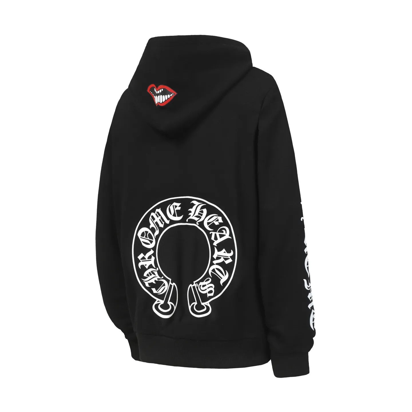 P240 Cross-border model, please do not place an order if you are pursuing quality - Chrome Hearts/Chrome Hearts Lips👄 Horseshoe Sanskrit printed hooded sweatshirt - High weight, high density, high quality, soft, delicate and skin-friendly wool, soft and silky to the touch, excellent warmth and skin-friendly properties - Custom-woven and dyed, no color difference, no matter the fabric or workmanship details, beat the ordinary version on the market - Hardware zipper accessories are all customized, full of details -Colour: black white -Size: S M L XL